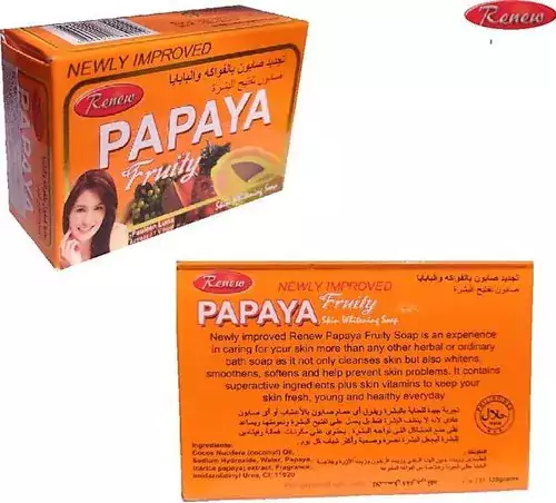Renew Papaya Herbal Fruity Soap For Skin Whitening