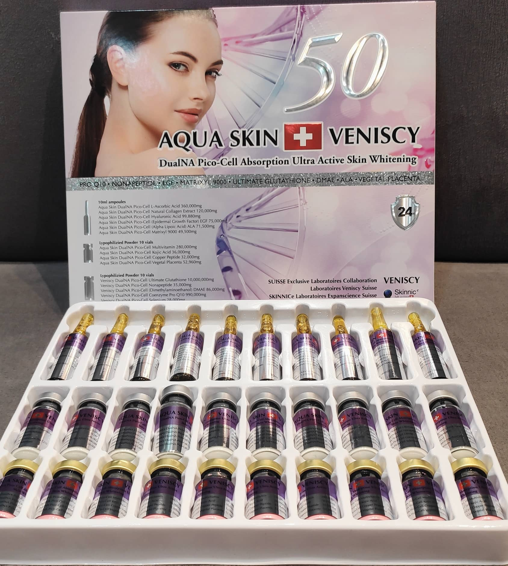 Aqua Skin Veniscy 50 DualNA Pico Cell Glutathione Injection