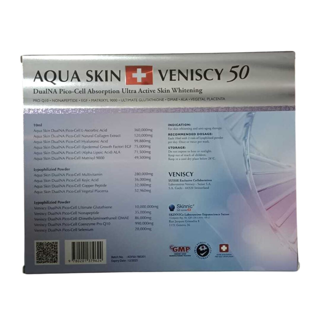 Aqua Skin Veniscy 50 DualNA Pico Cell Glutathione Injection