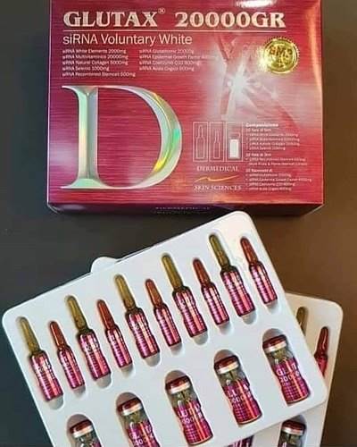 glutathione 20000gs GLUTAX 20000GR siRNA skin whitening Glutathione Injections