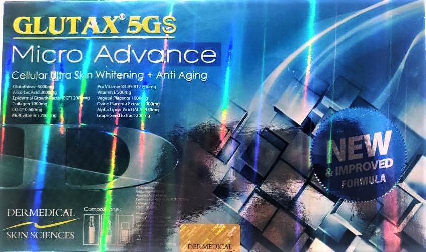 Glutax 5GS Micro Advance Ultra Skin Whitening Injection 6 vials