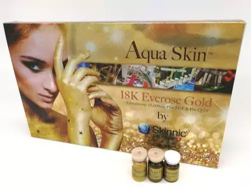 Aqua Skin 18K Everose Gold Glutathione Skin Whitening 10 Sessions