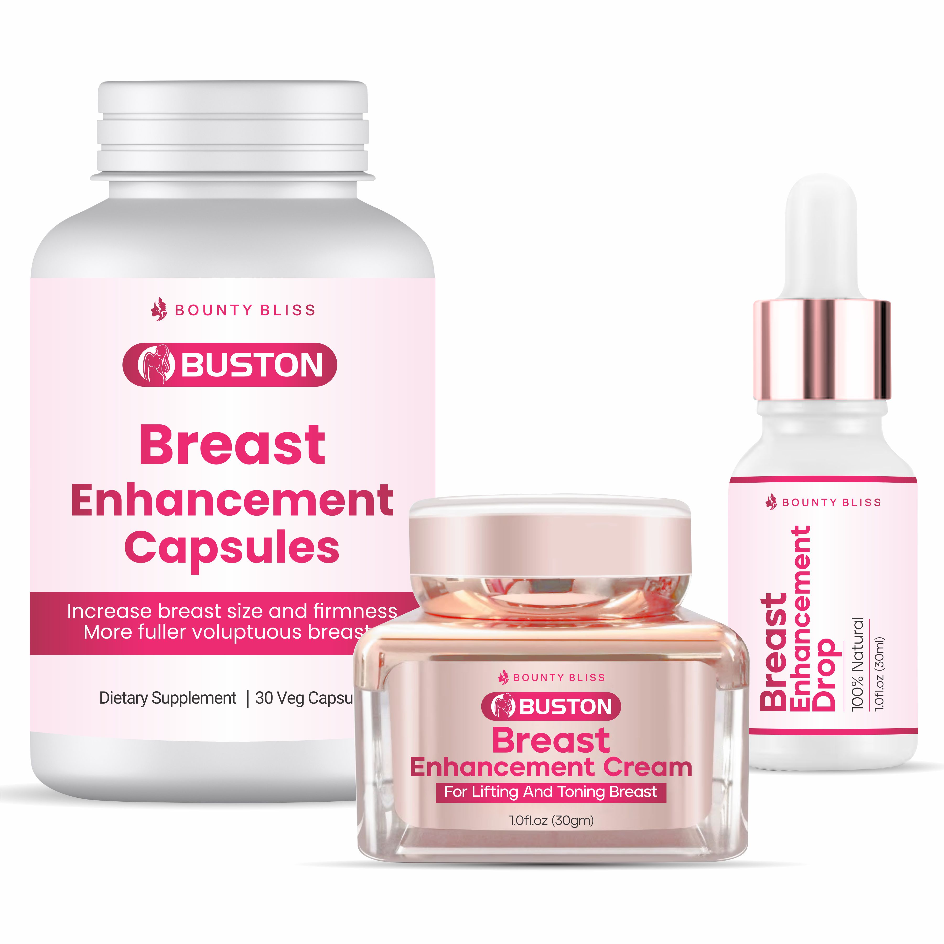 Bounty Bliss Breast Enhancement Cream, Capsule, Liquid Drops Combo Pack
