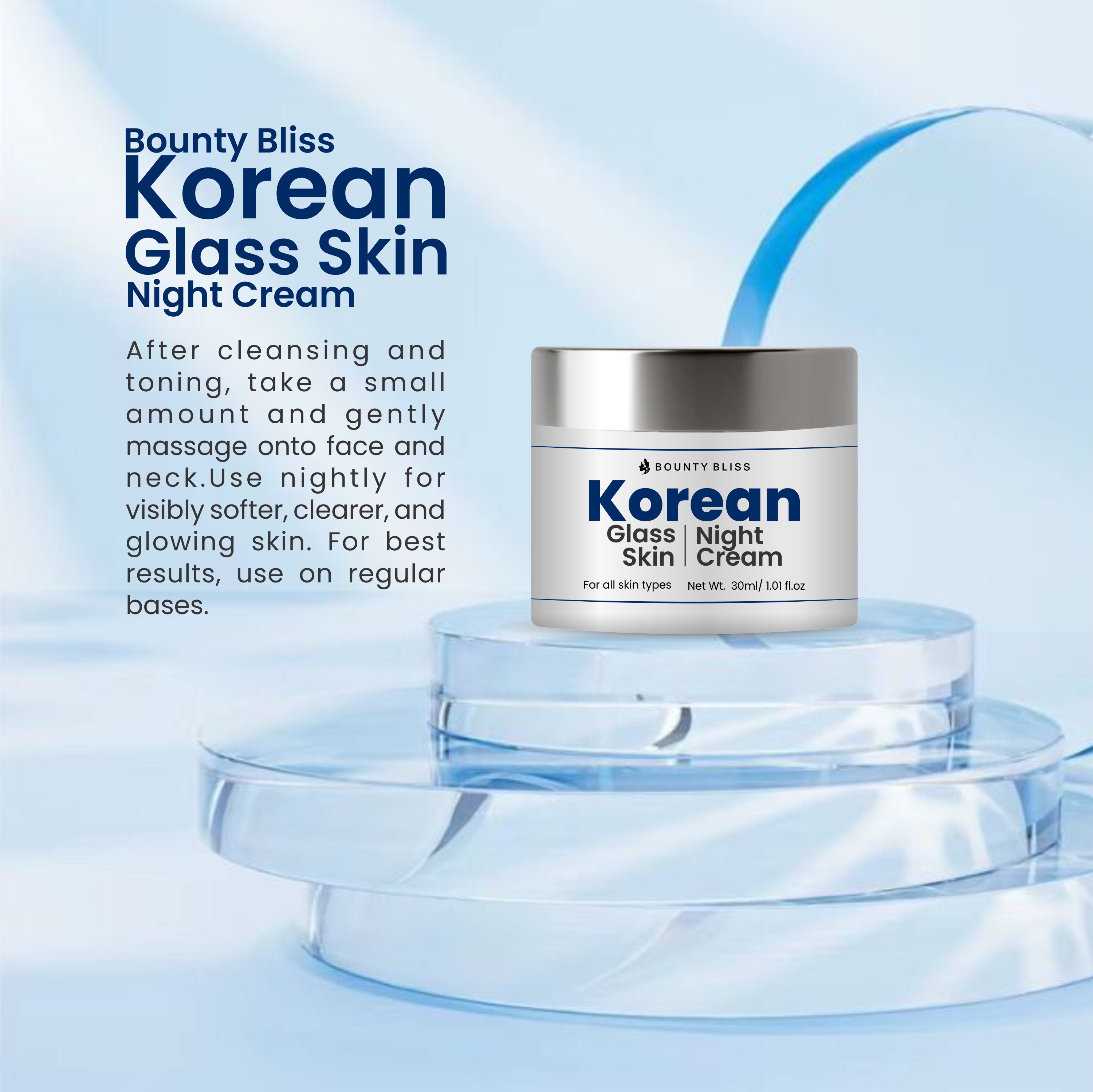 Bouty Bliss Korean Glass Skin Night Cream - 30ml