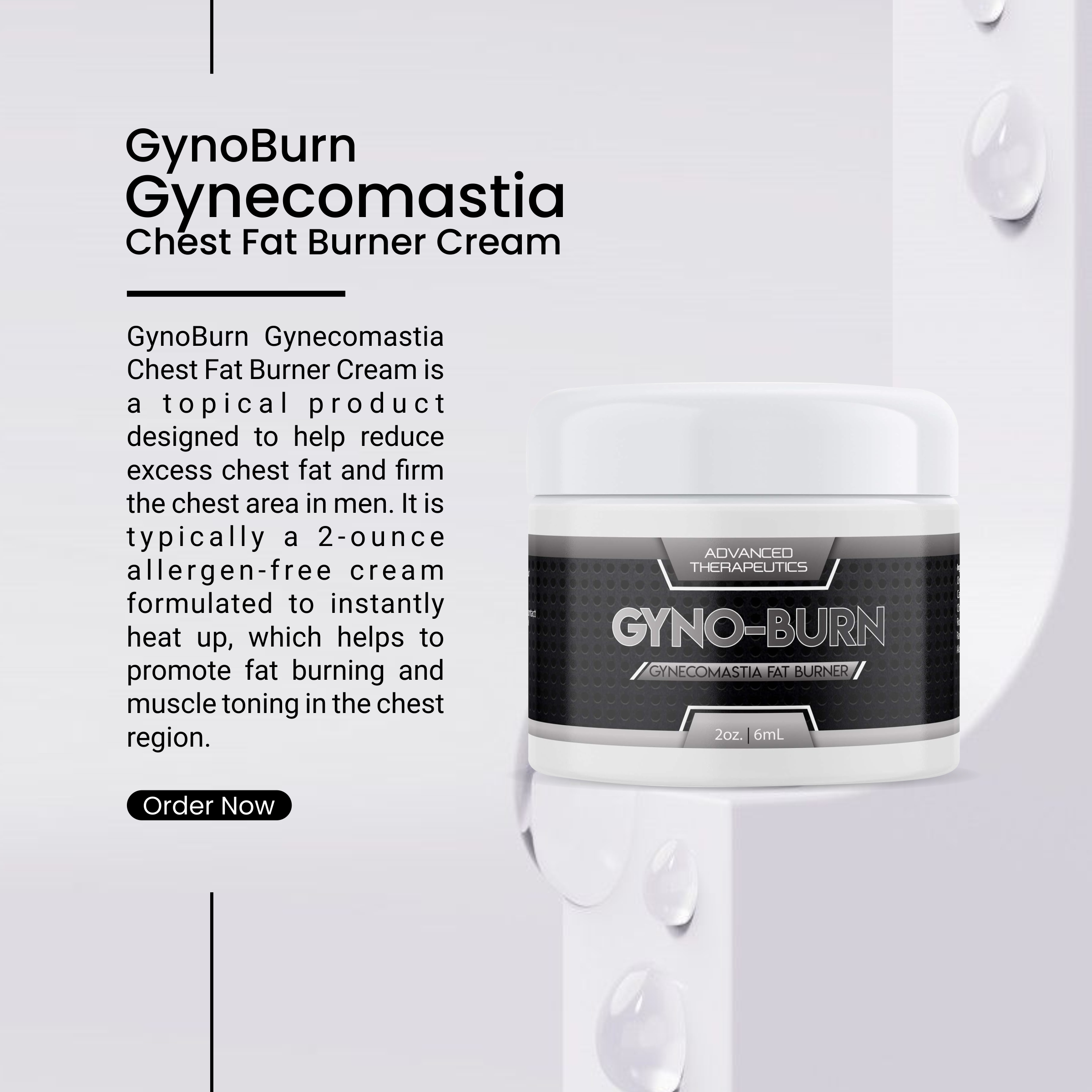 GynoBurn Gynecomastia Chest Fat Burner Cream - 6ml