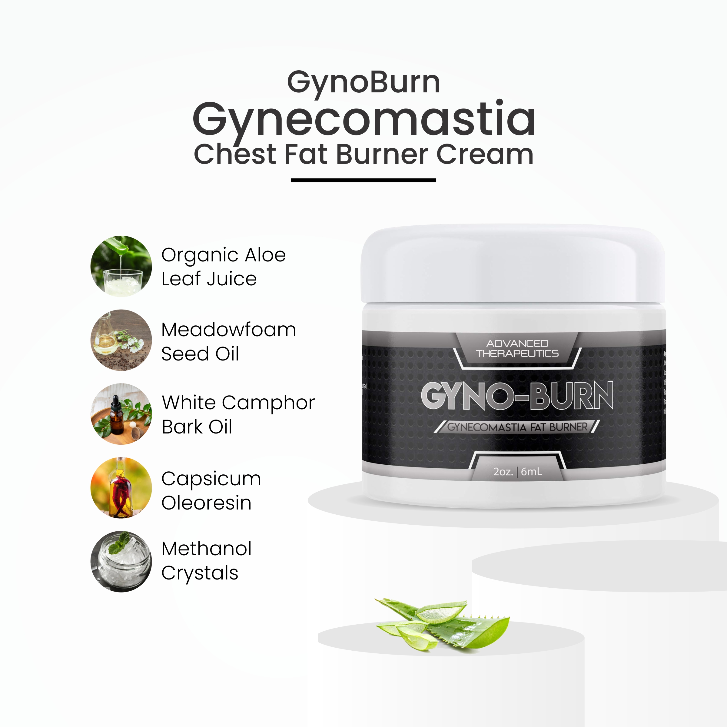 GynoBurn Gynecomastia Chest Fat Burner Cream - 6ml