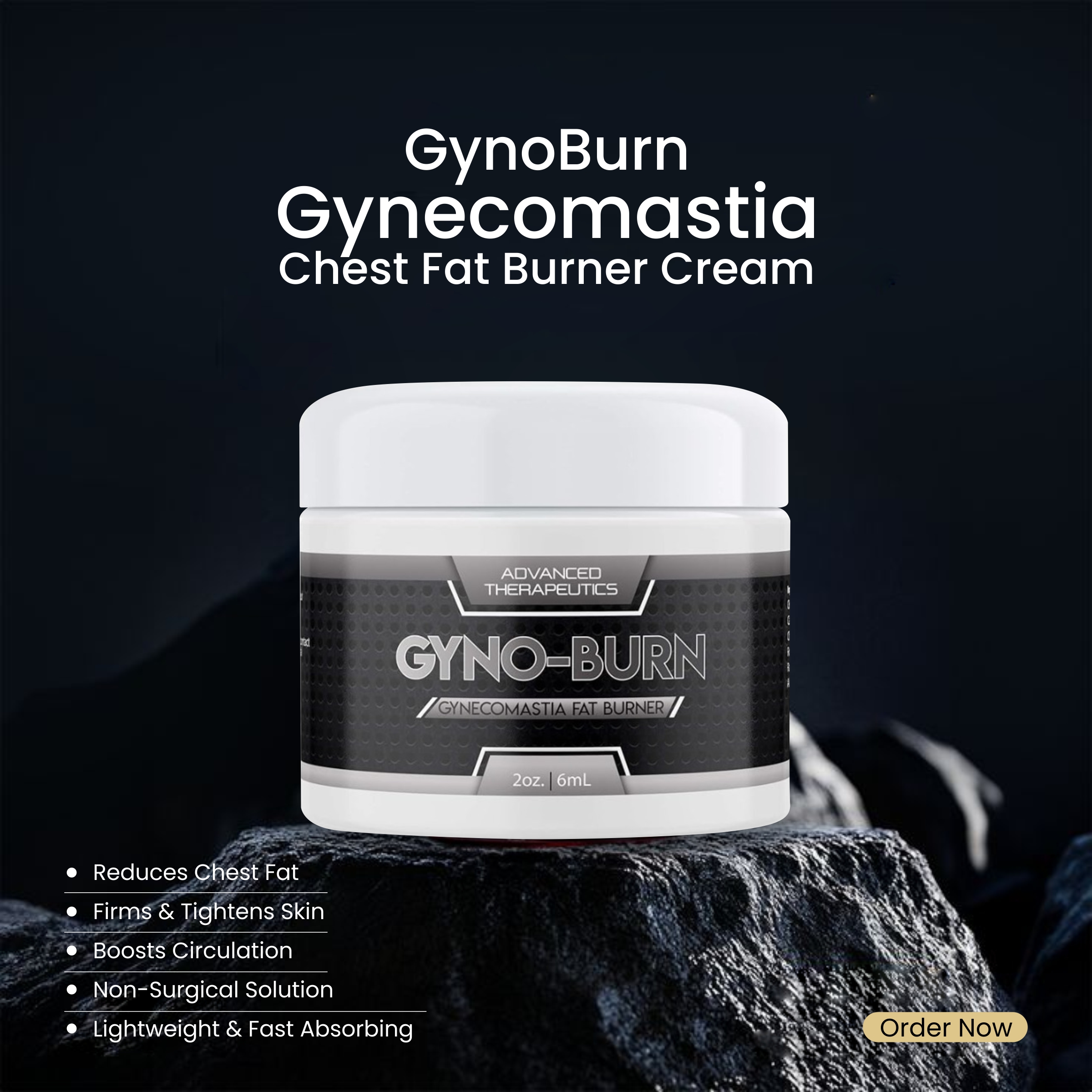 GynoBurn Gynecomastia Chest Fat Burner Cream - 6ml
